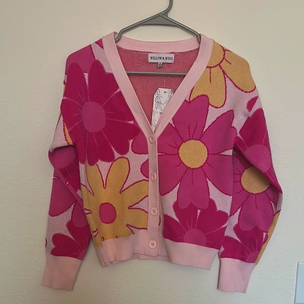 Willow & Wind Flower Print Button Down Cardigan 🌸🌼